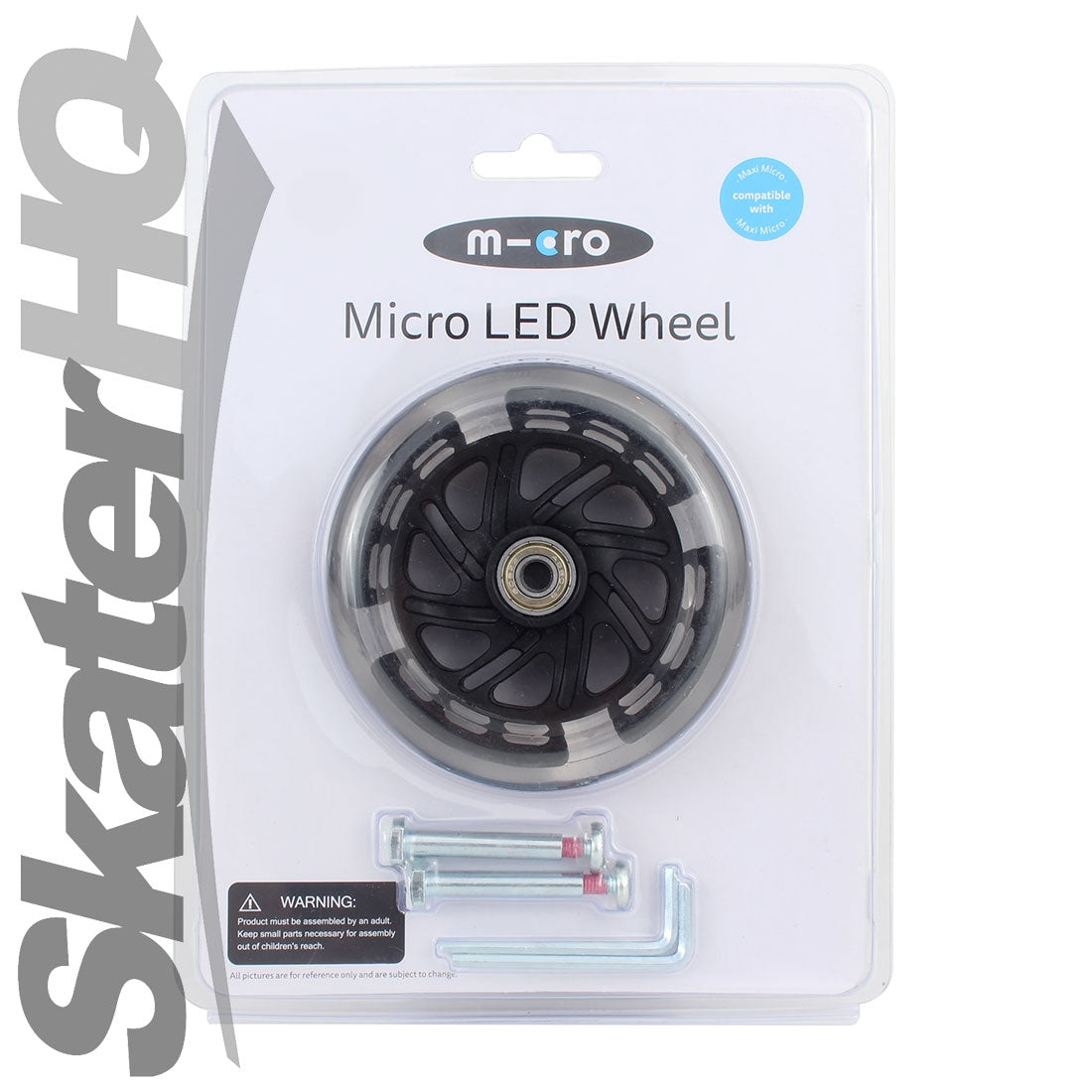 Micro LED Maxi 120mm Wheel 2pk - Clear/Black Scooter Wheels