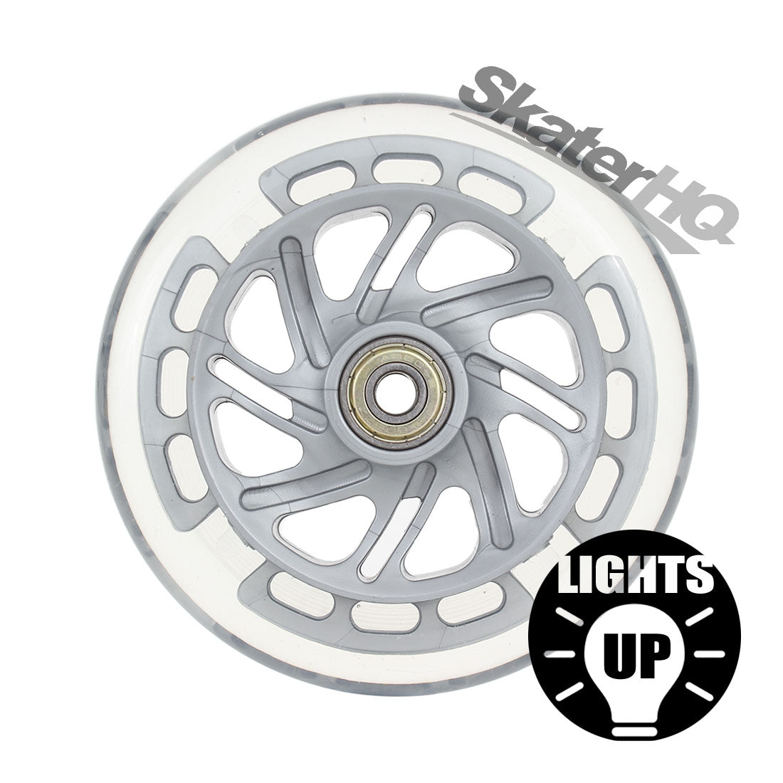 Micro LED 120mm Wheel 2pk - Clear/Grey Scooter Wheels