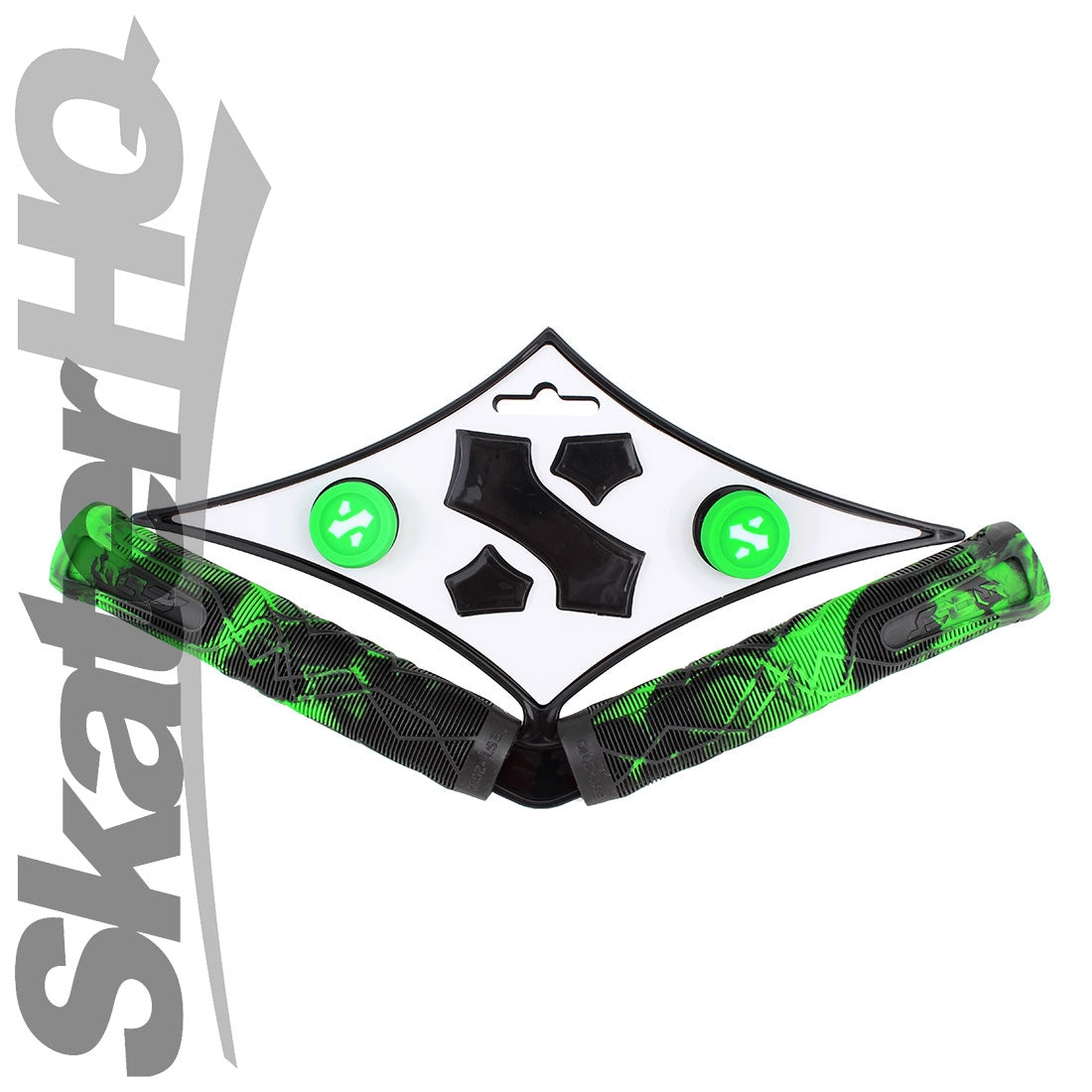 Sacrifice Spy Grips - Green/Black Swirl Scooter Grips