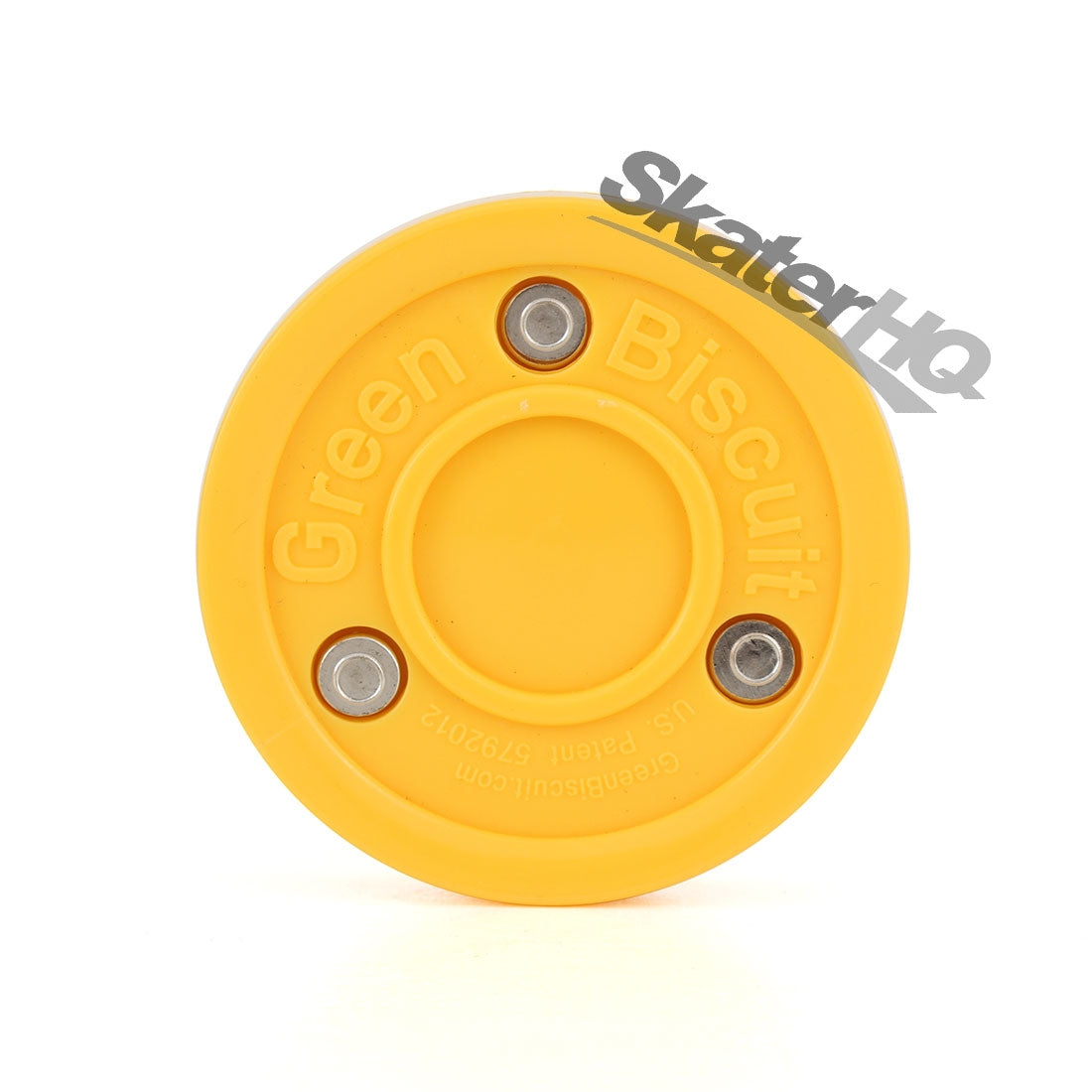 Green Biscuit Hockey Puck - Yellow Hockey