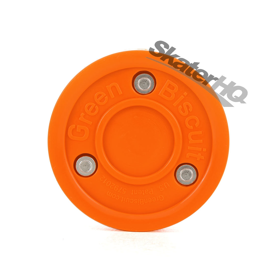 Green Biscuit Hockey Puck - Orange Hockey