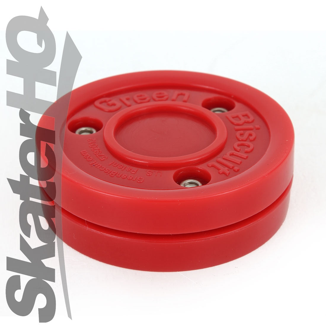 Green Biscuit Hockey Puck - Red Hockey
