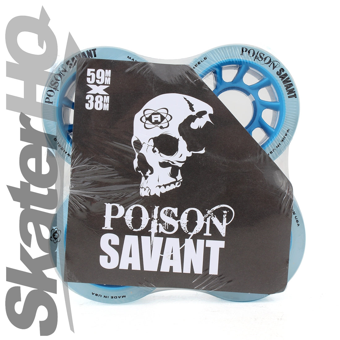 Atom Poison Savant 59x38mm/84A 4pk - Blue Roller Skate Wheels