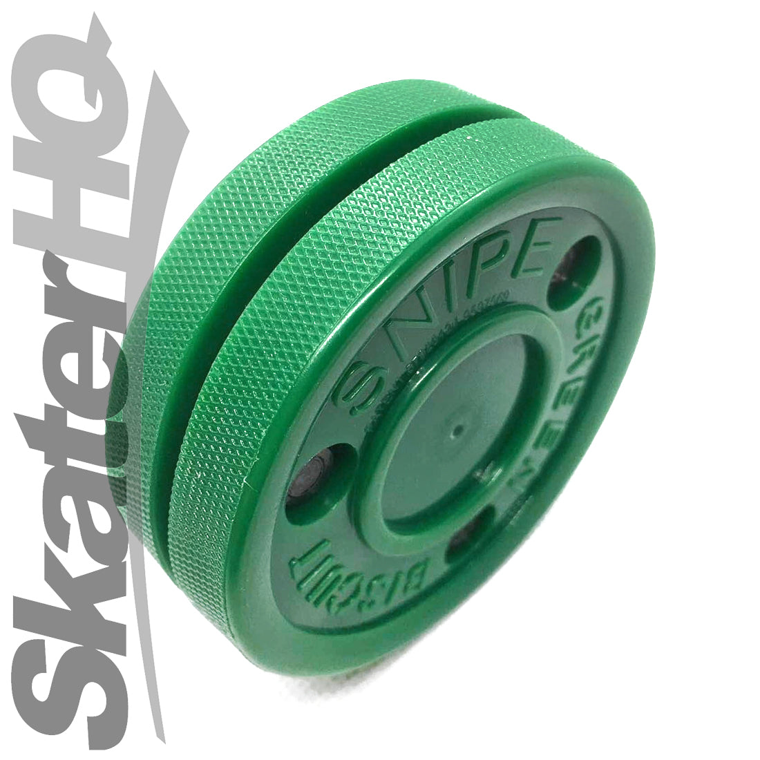 Green Biscuit Snipe Hockey Puck - Dark Green Hockey