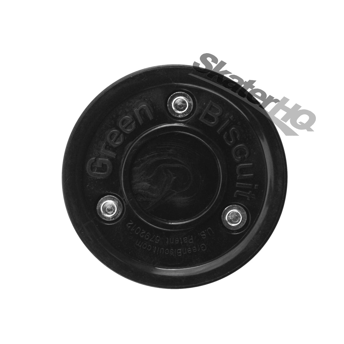 Green Biscuit Hockey Puck - Black Hockey