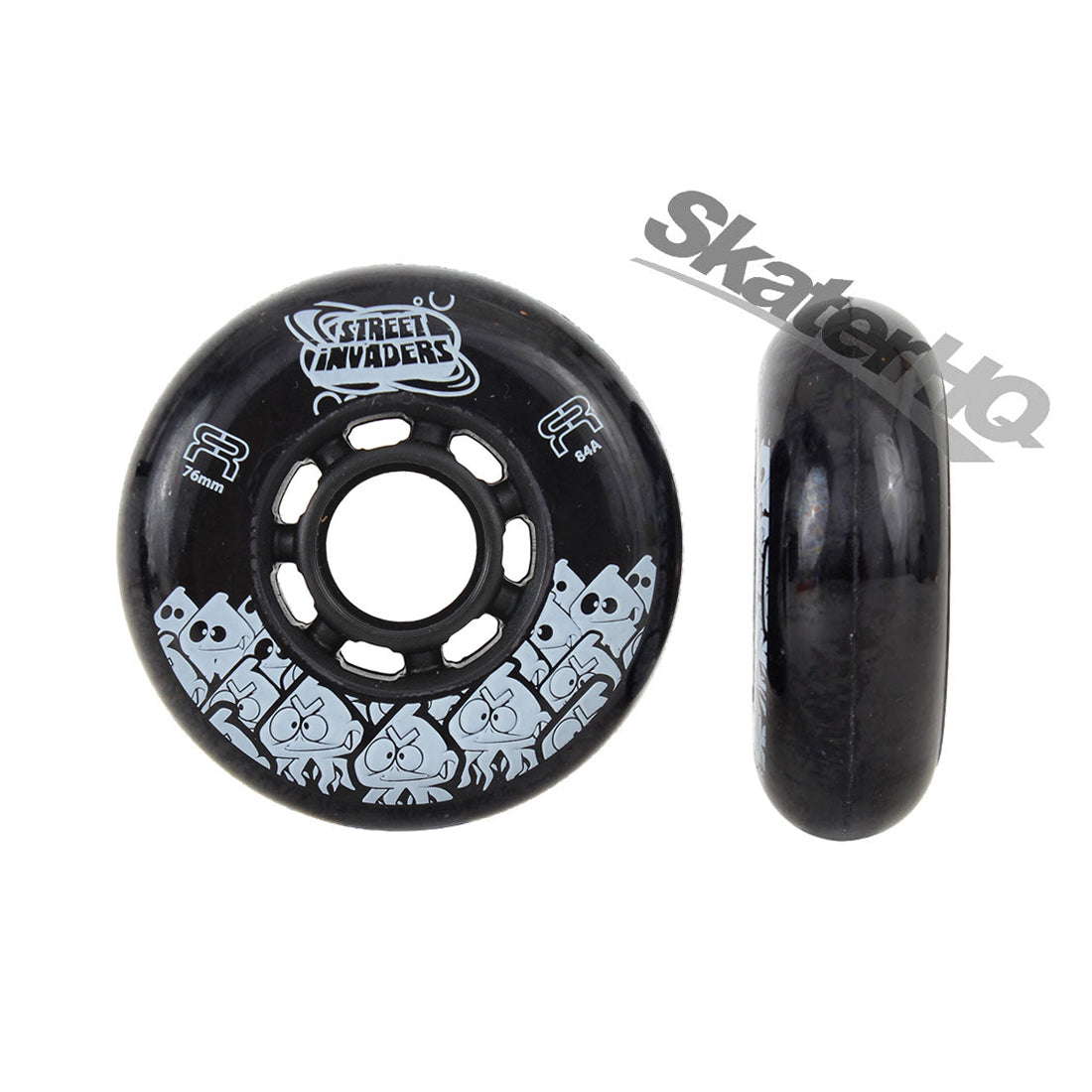 FR Street Invader 76mm 84a 4pk - Black Inline Rec Wheels
