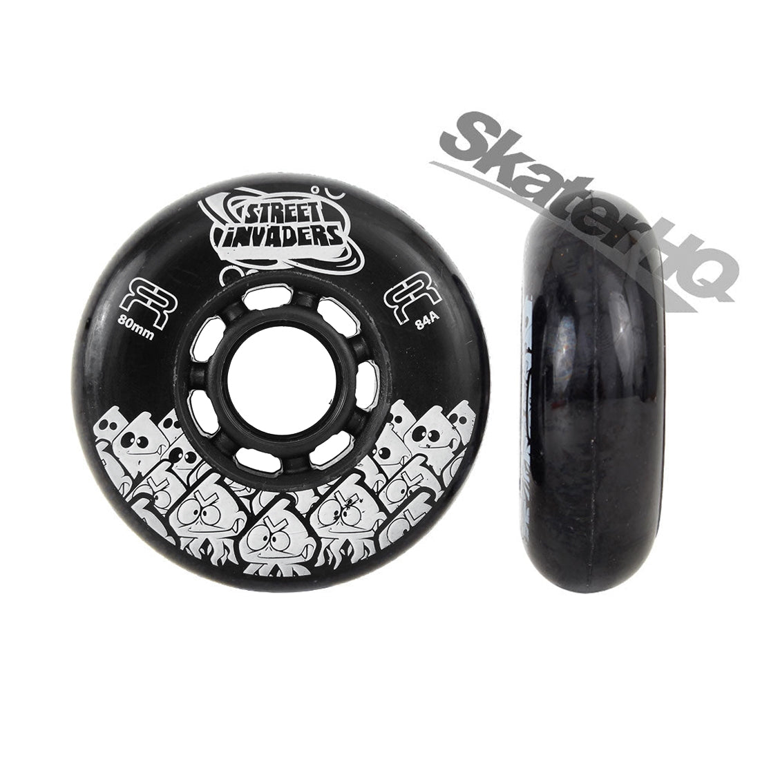FR Street Invader 80mm 84a 4pk - Black Inline Rec Wheels