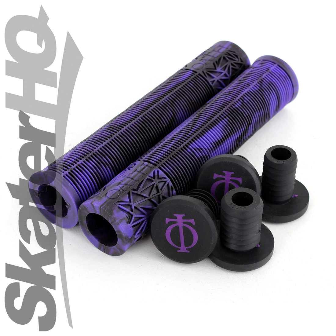 Oath Bermuda Grips - Purple/Black Swirl Scooter Grips