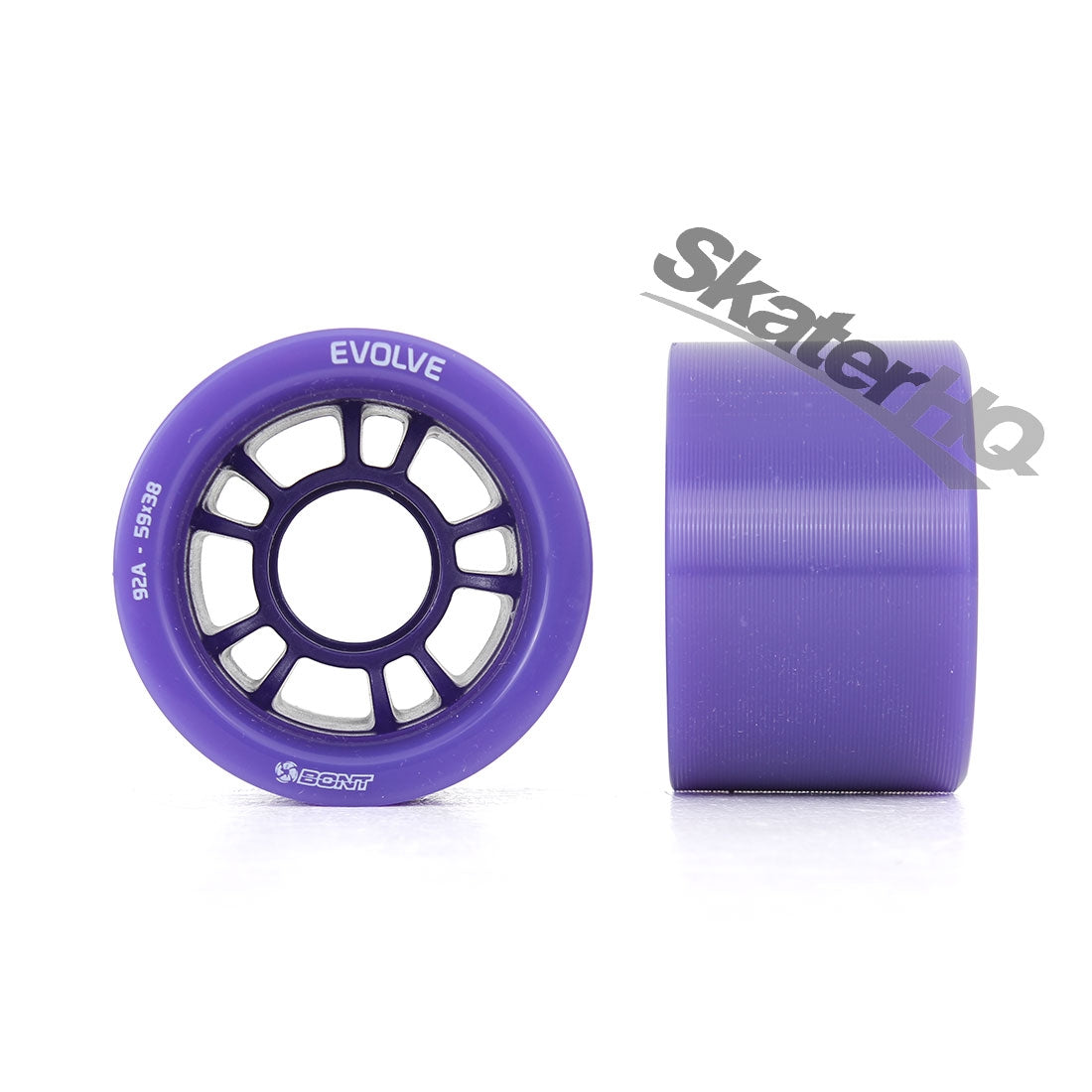Bont Evolve Derby 59x38mm 92a 4pk - Purple Roller Skate Wheels