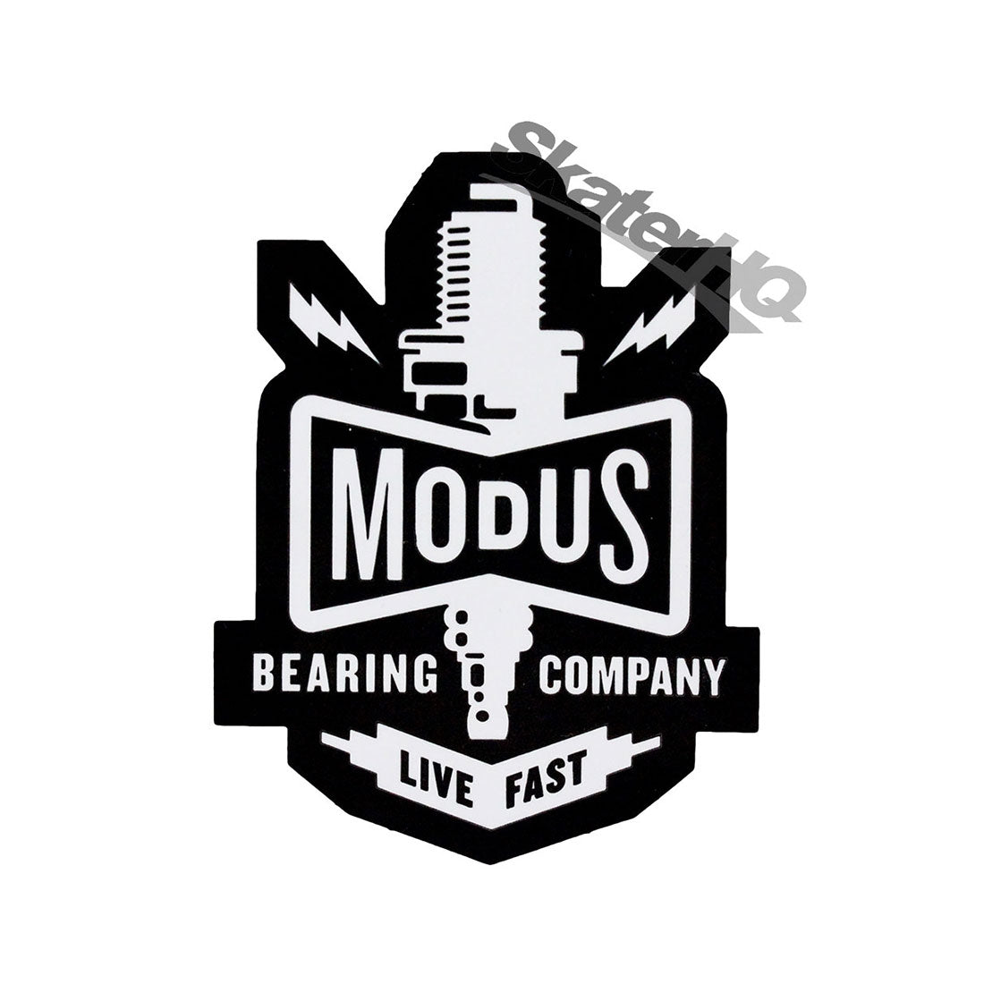 Modus Live Fast Spark Plug Sticker - Black/White Stickers