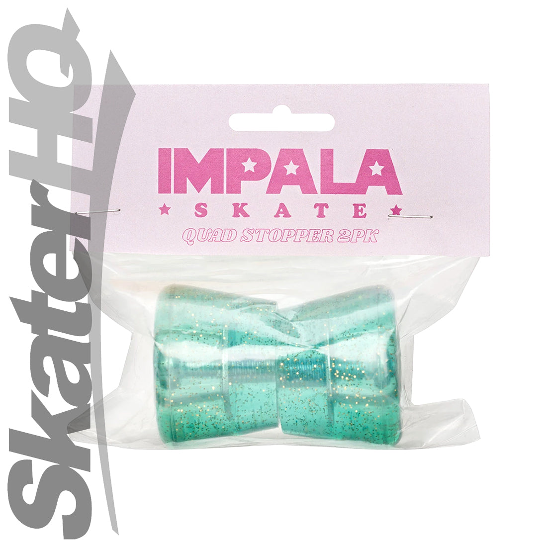 Impala Toe Stops 2pk - Clear Aqua Glitter Roller Skate Hardware and Parts