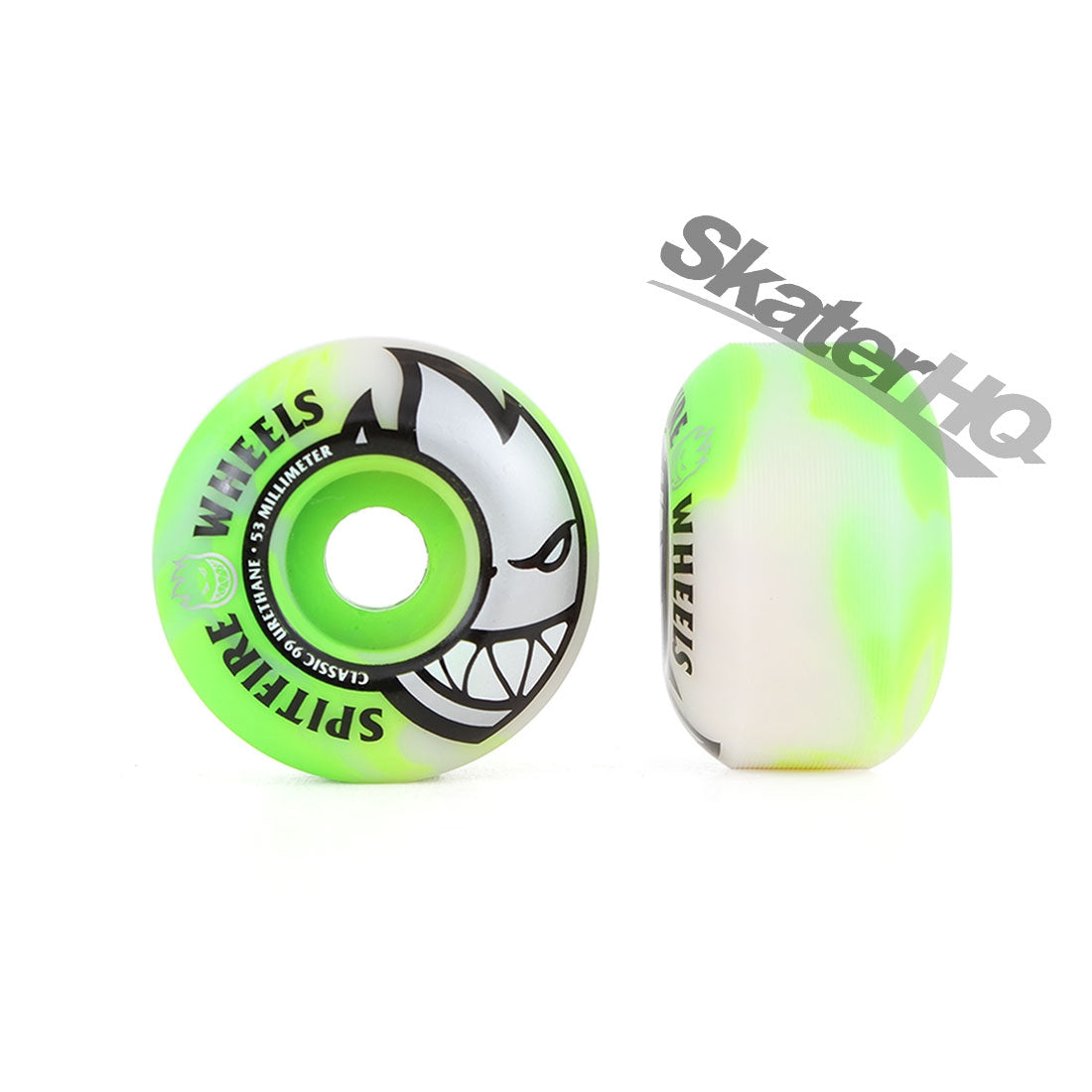 Spitfire Bighead Swirl 53mm/99a - Green/White Swirl Skateboard Wheels