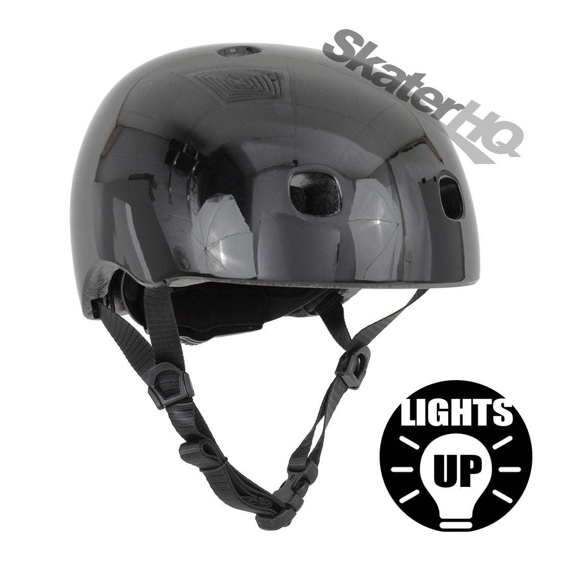 Micro Black Gloss LED Helmet - Medium Helmets