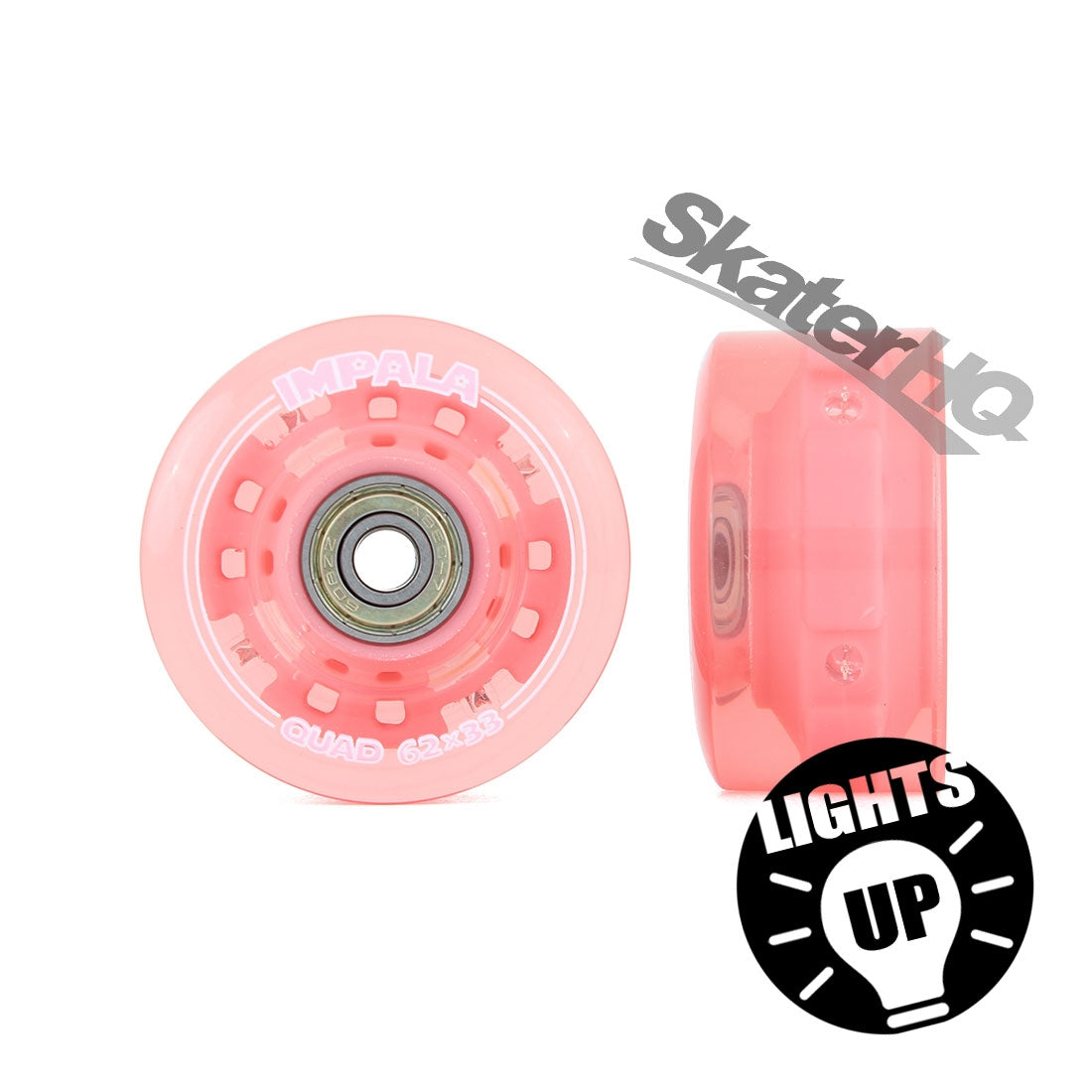 Impala LED 62x33mm 4pk - Pink Roller Skate Wheels