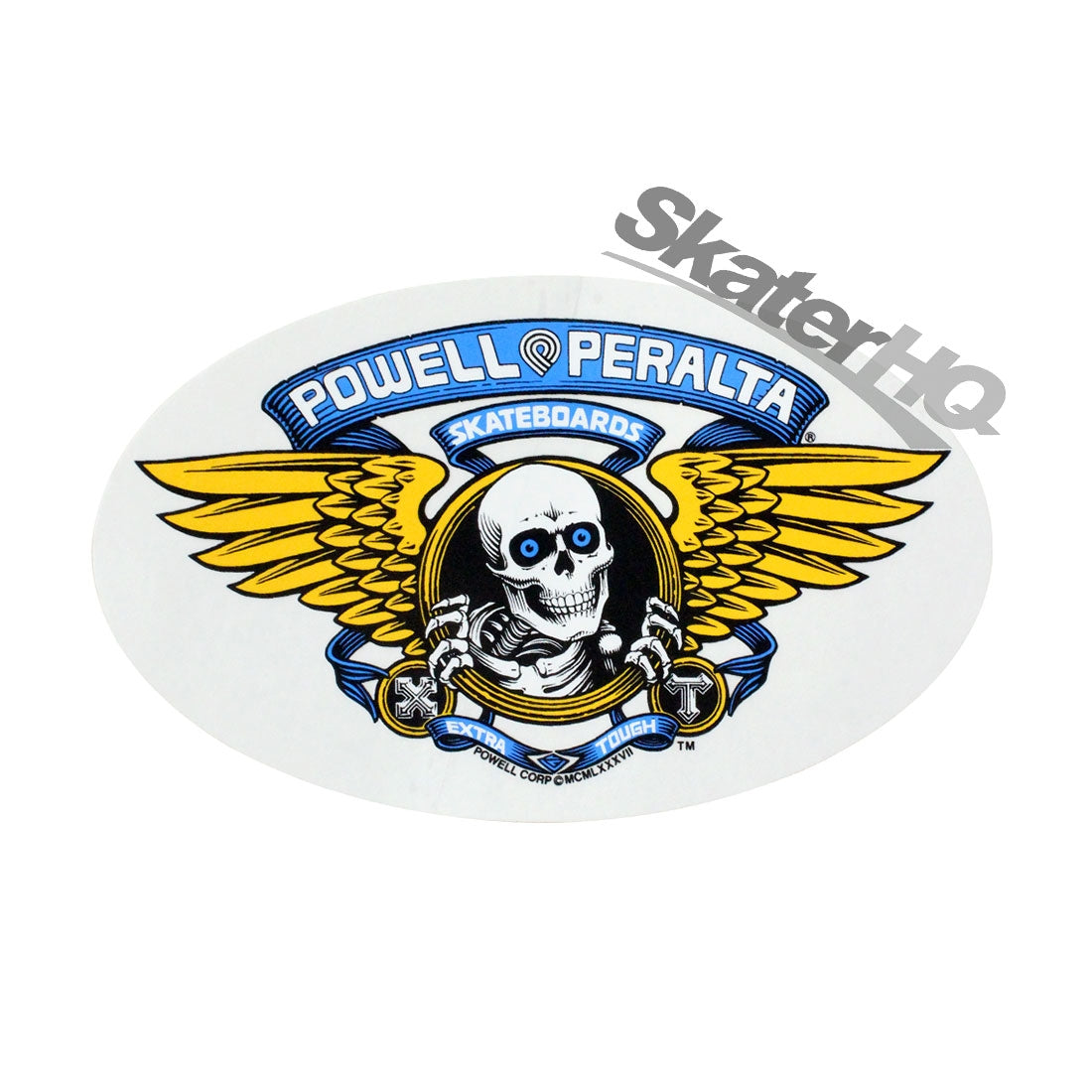 Powell Peralta Winged Ripper Oval Sticker - Blue Stickers
