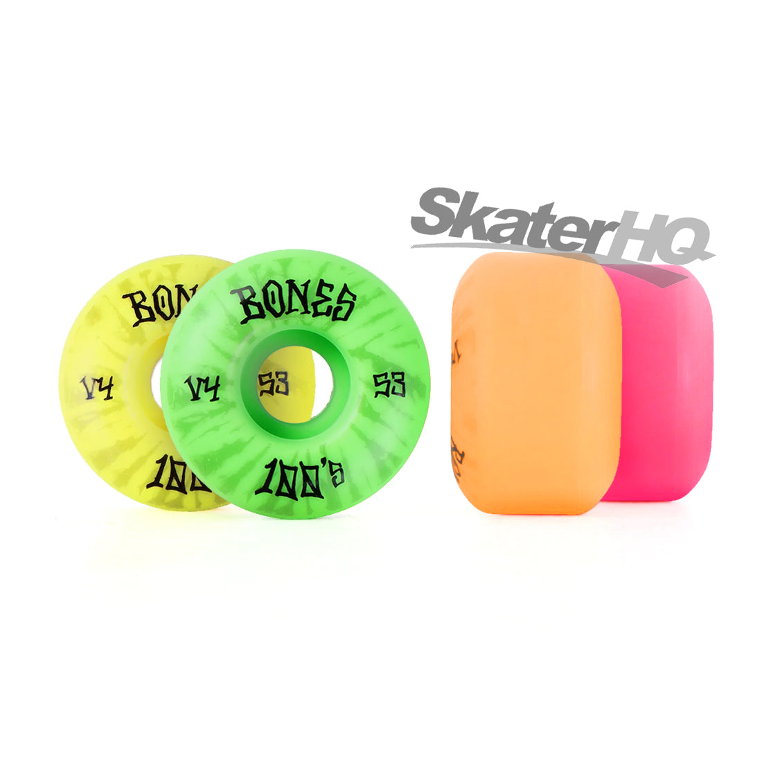 Bones OG 100s 53mm V4 Party Pack - Multicolour Skateboard Wheels