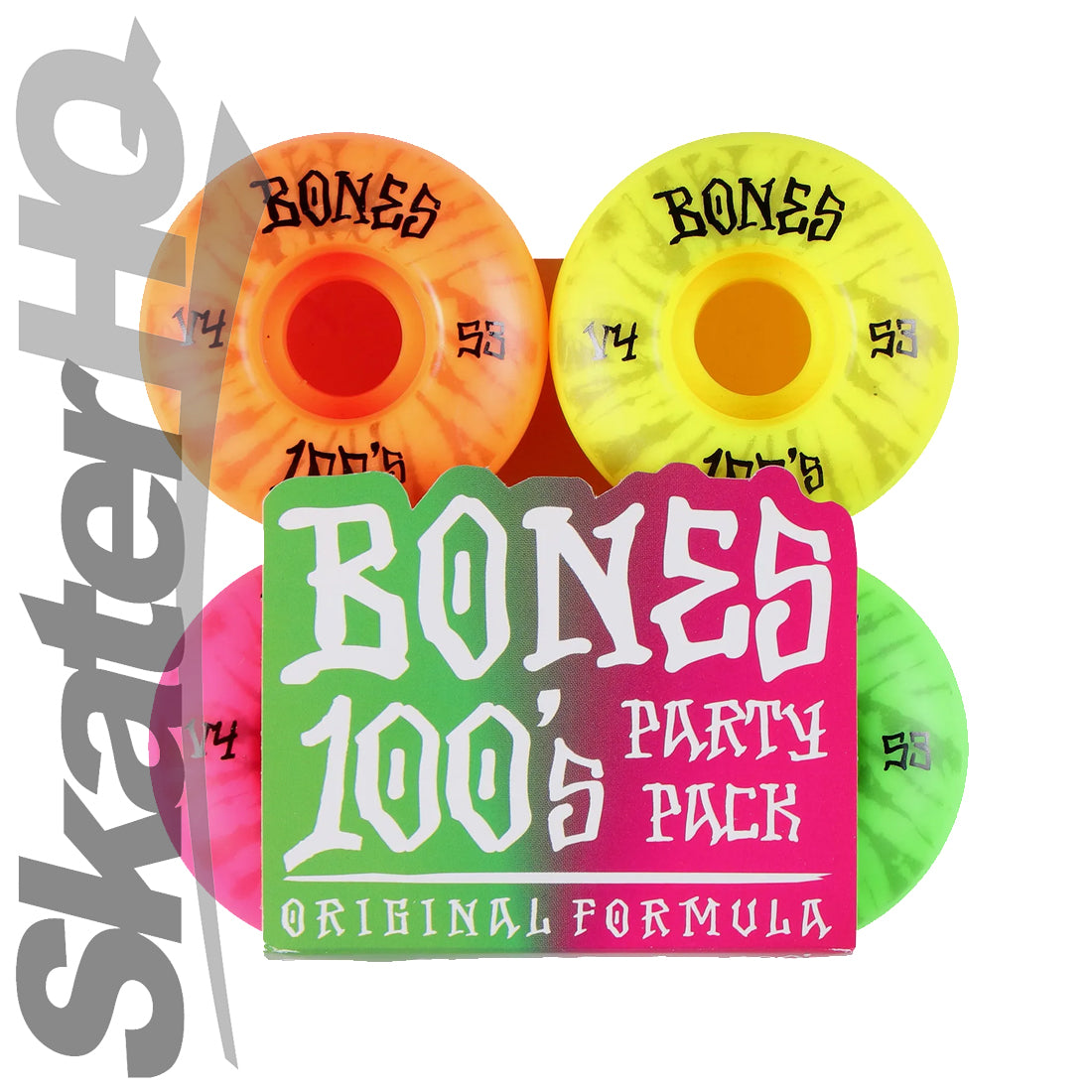 Bones OG 100s 53mm V4 Party Pack - Multicolour Skateboard Wheels