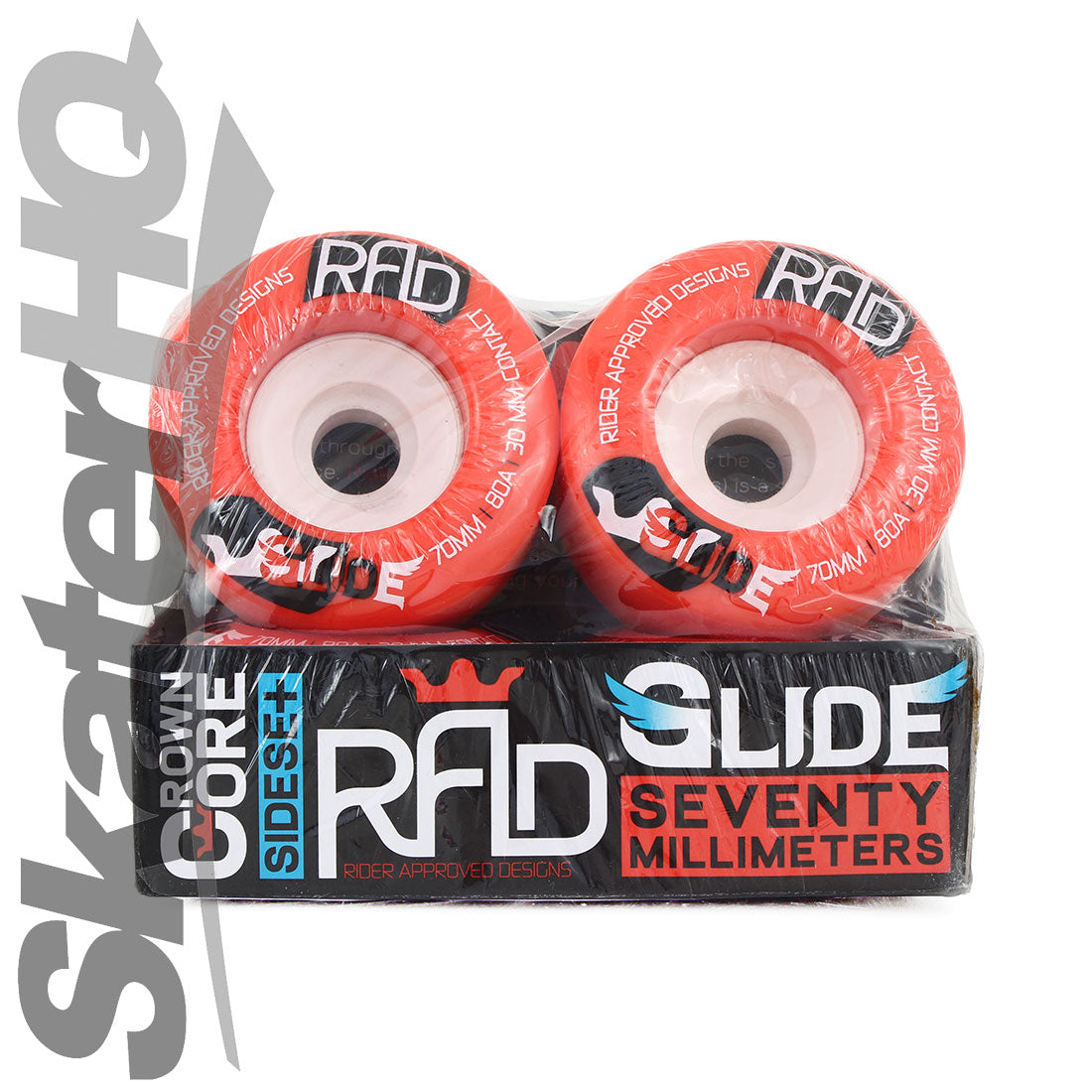 RAD Glide 70mm/80A 4pk - Red Skateboard Wheels
