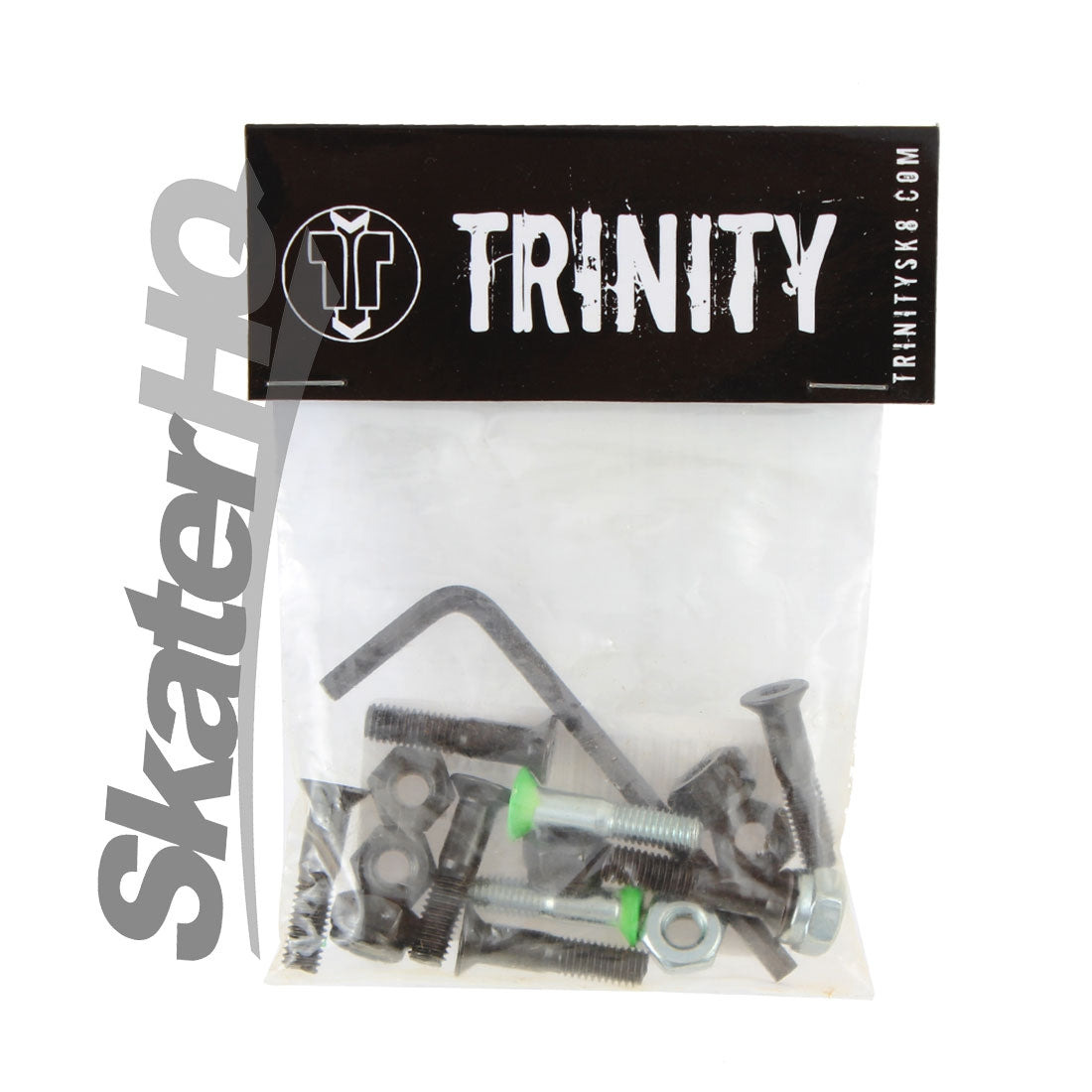 Trinity Allen 7/8 inch Bolts 8pk - Green/Black Skateboard Hardware and Parts