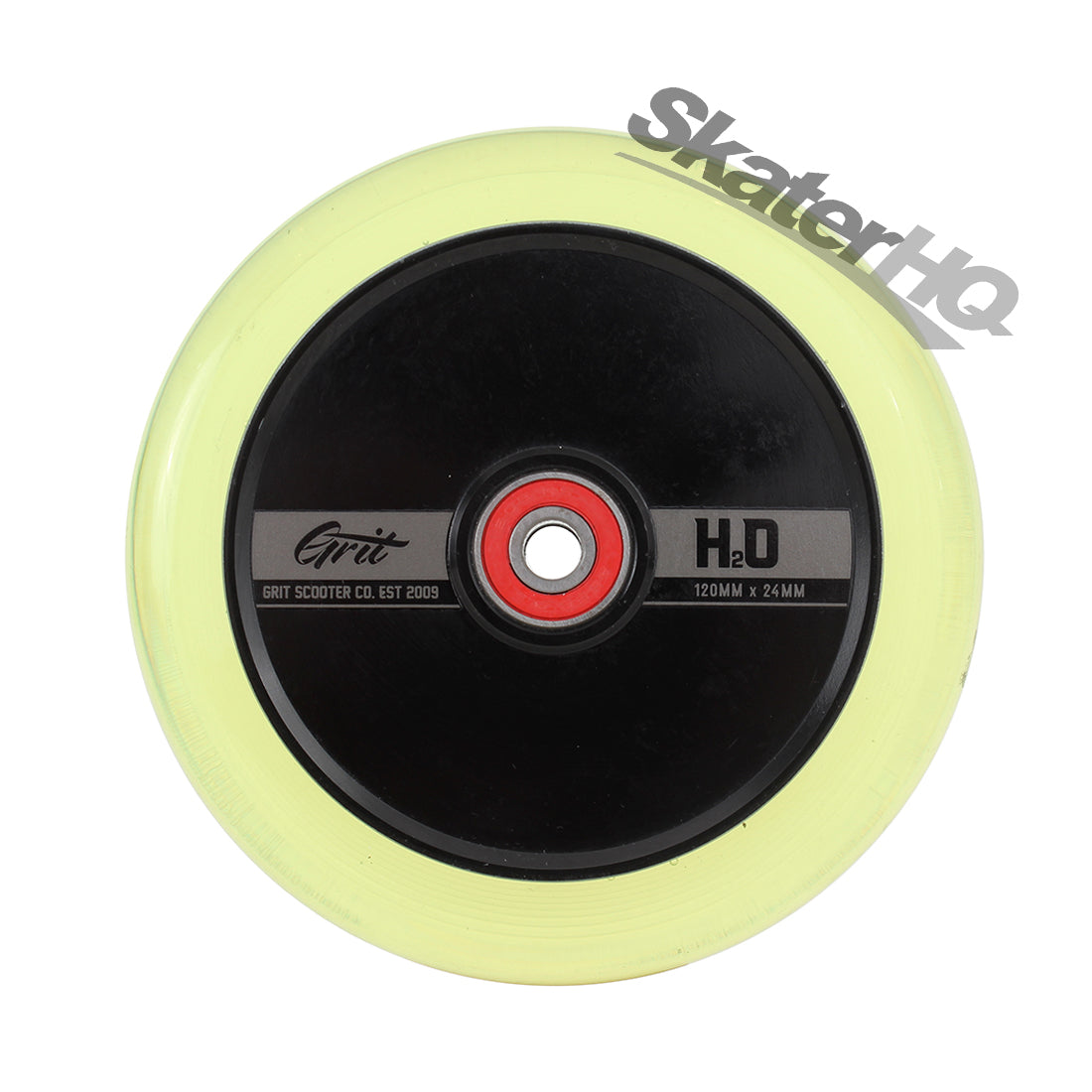 Grit H2O 120x24mm - Trans Yellow/Black Scooter Wheels