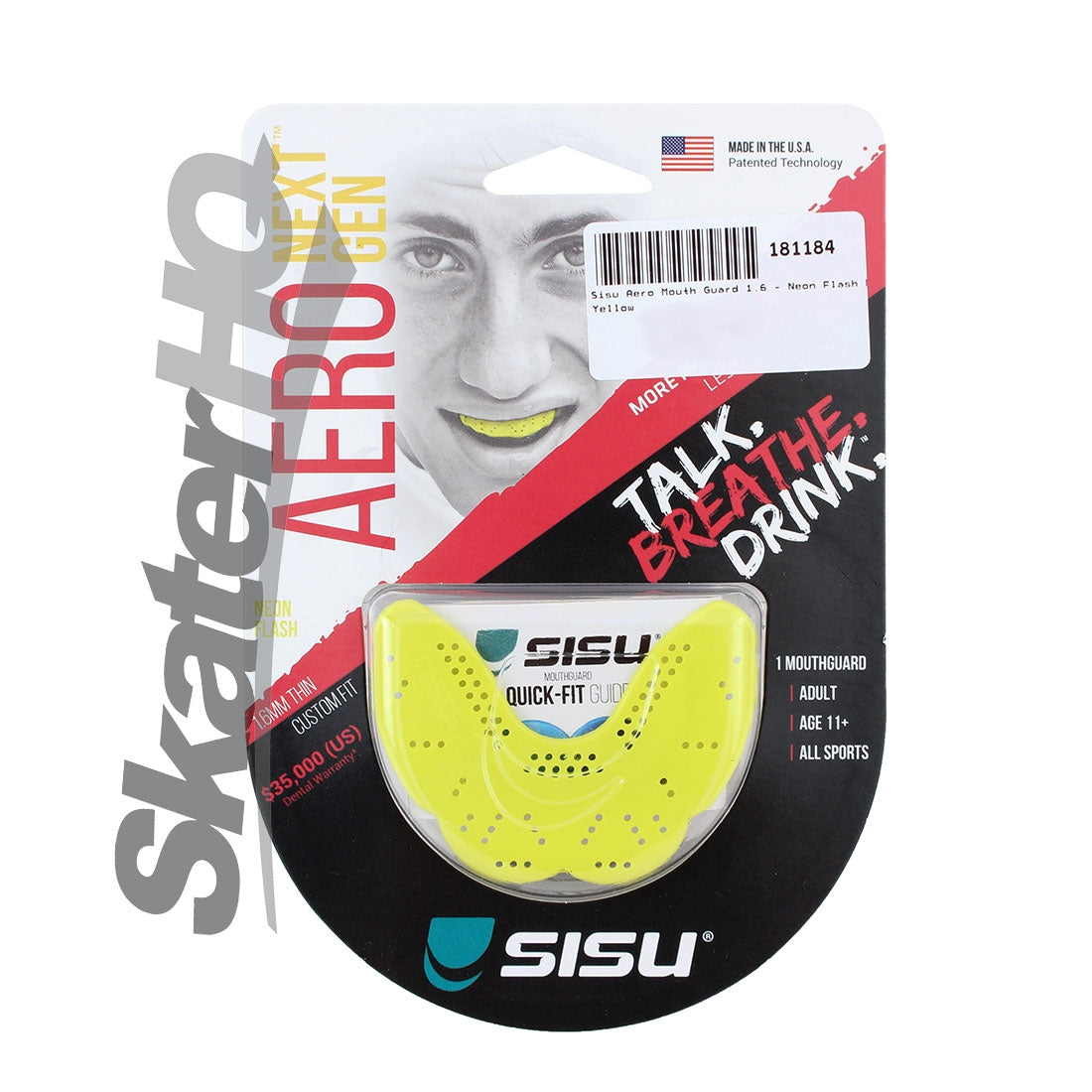 SISU Aero Mouthguard 1.6 Medium - Neon Flash Protective - Mouthguards
