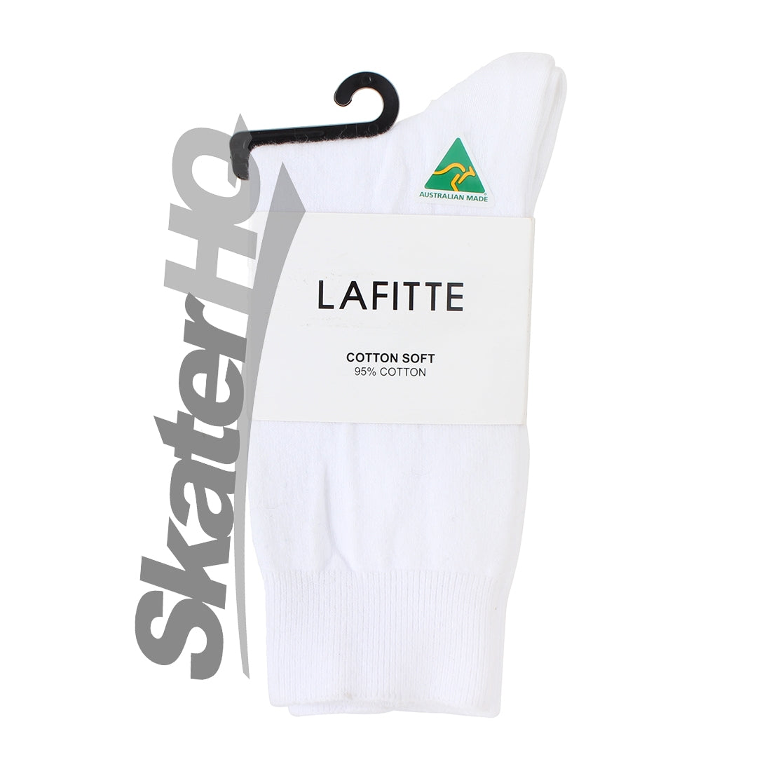 Lafitte Cotton Crew Socks - White - 2-8US Apparel Socks