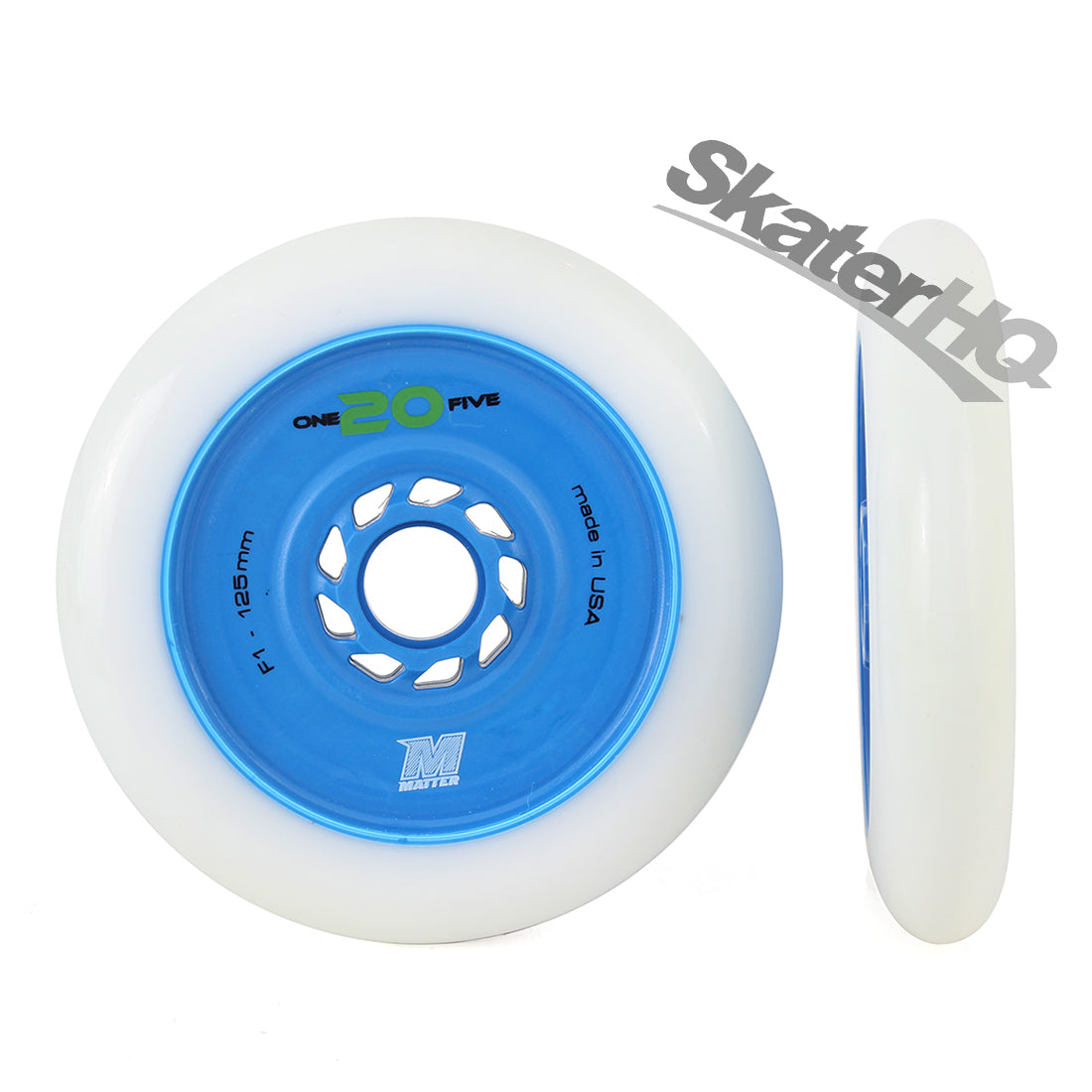 Matter One20Five F1 Disc Core 125mm/86a 6pk - White/Blue Inline Rec Wheels
