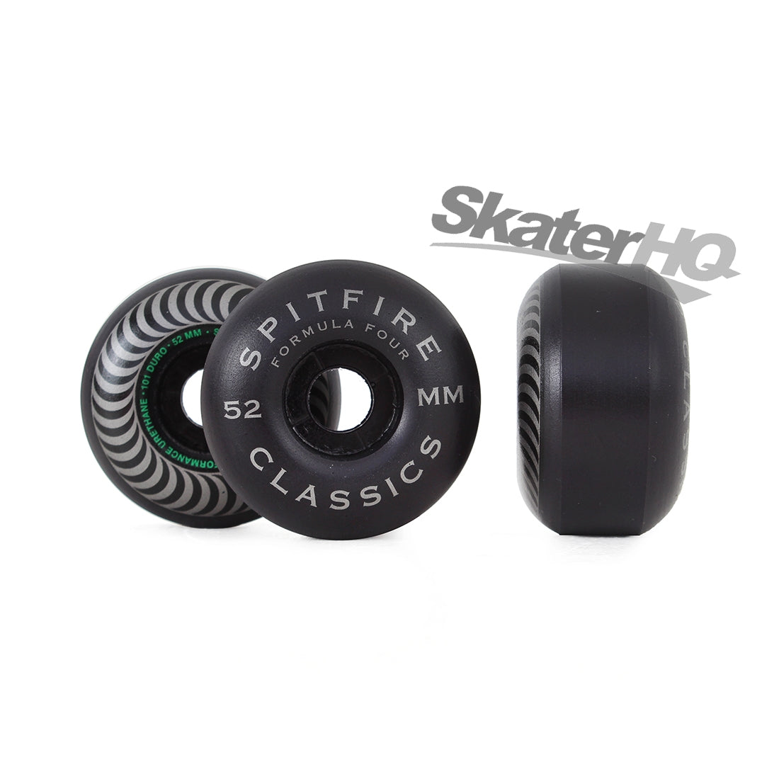 Spitfire Form Four 52mm 101a Blackout Swirl - Silver Skateboard Wheels
