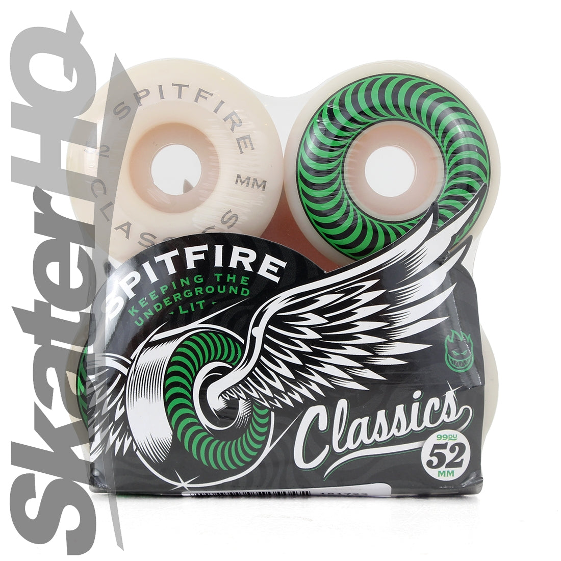 Spitfire Classics 52mm/99A Green 4pk Skateboard Wheels