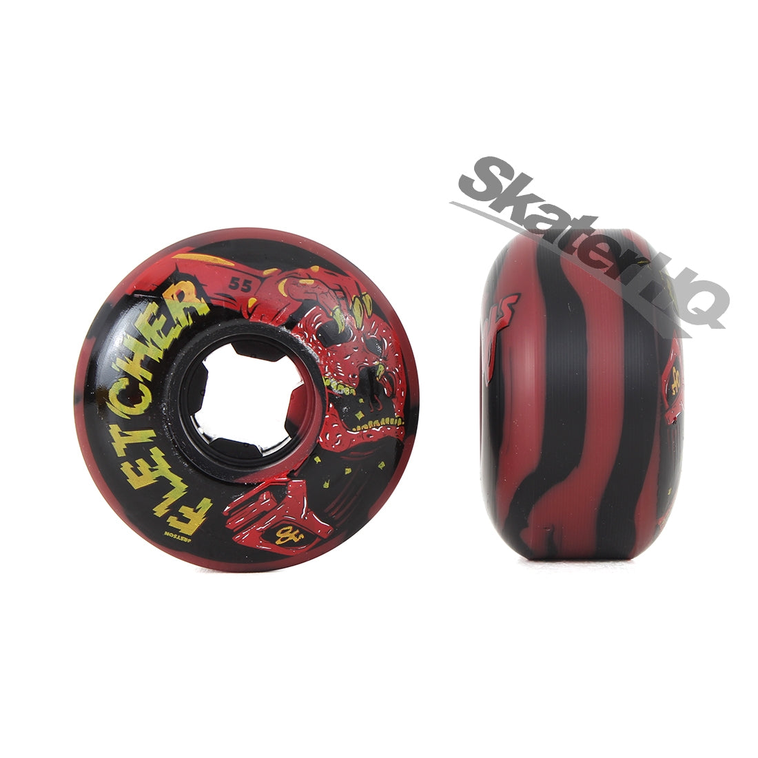 OJs Fletcher Mortal 55mm/101A - Red/Black Swirl Skateboard Wheels