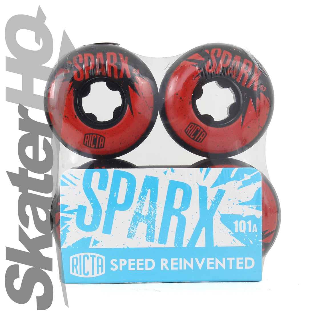 Ricta Sparx Black 53mm/101a - Red/Black Skateboard Wheels