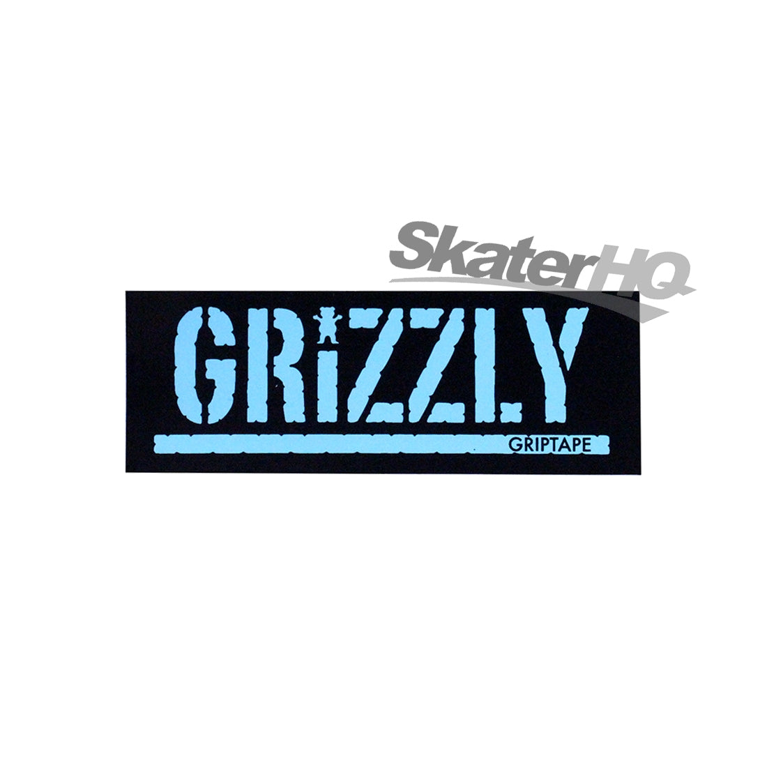 Grizzly Stamp Logo Sticker - Black/Teal Stickers