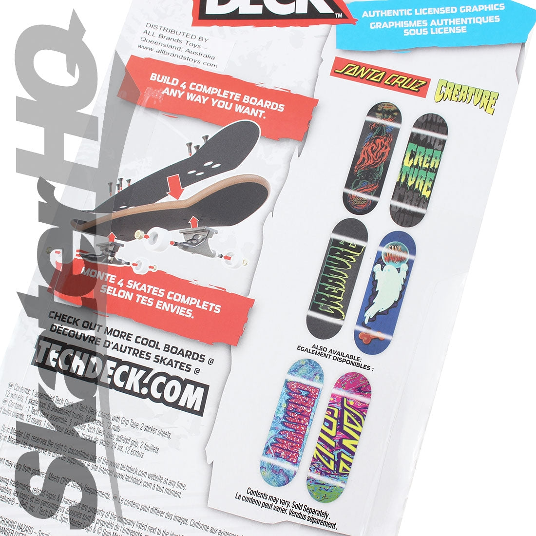 Tech Deck 4pk Ultra DLX WTE - Santa Cruz/Creature Skateboard Accessories