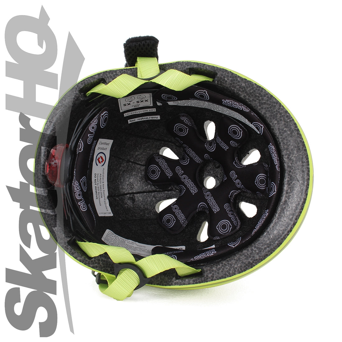 Globber LED Toddler Helmet - Lime Green - XXS/XS Helmets