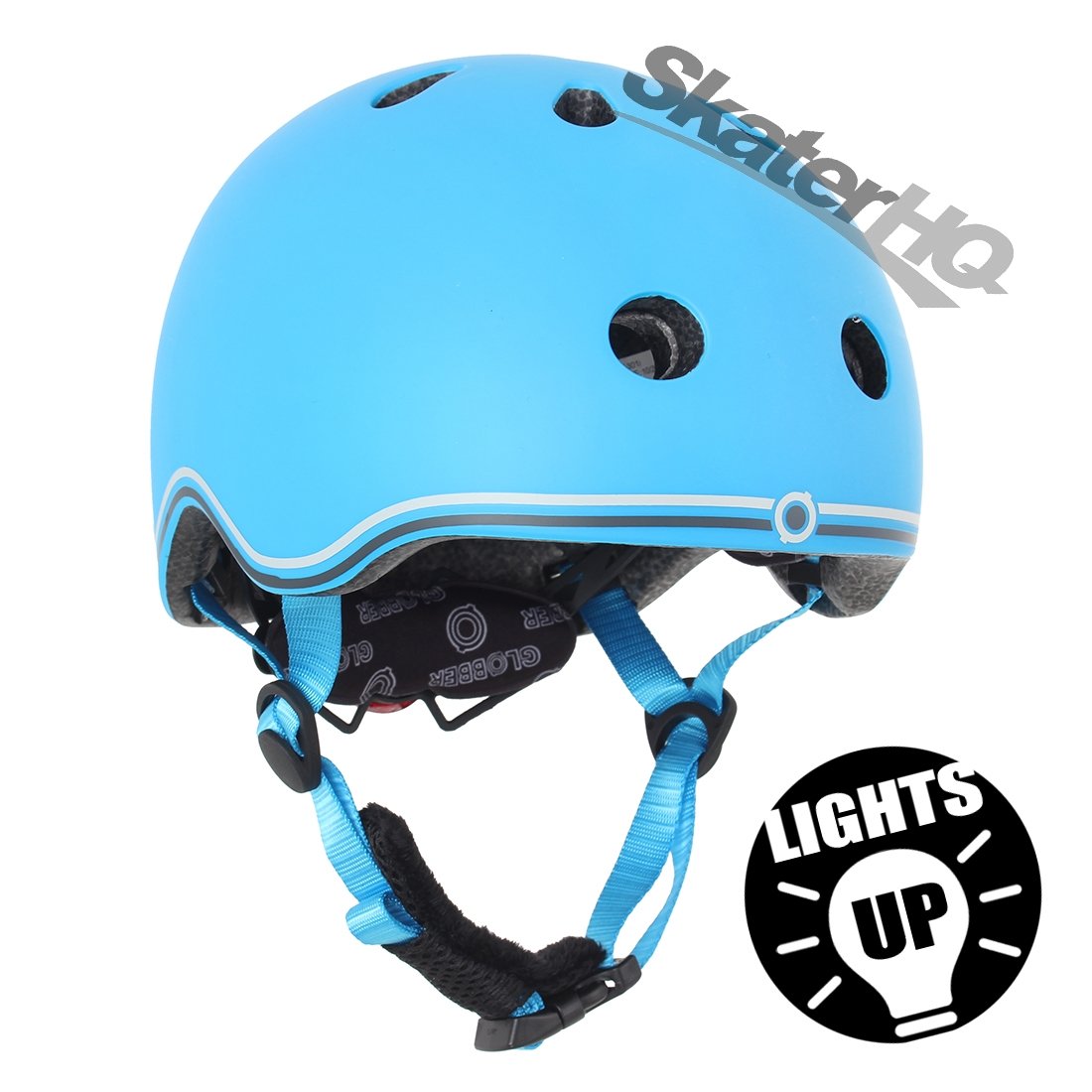 Globber LED Kids Helmet - Sky Blue - XS/S Helmets