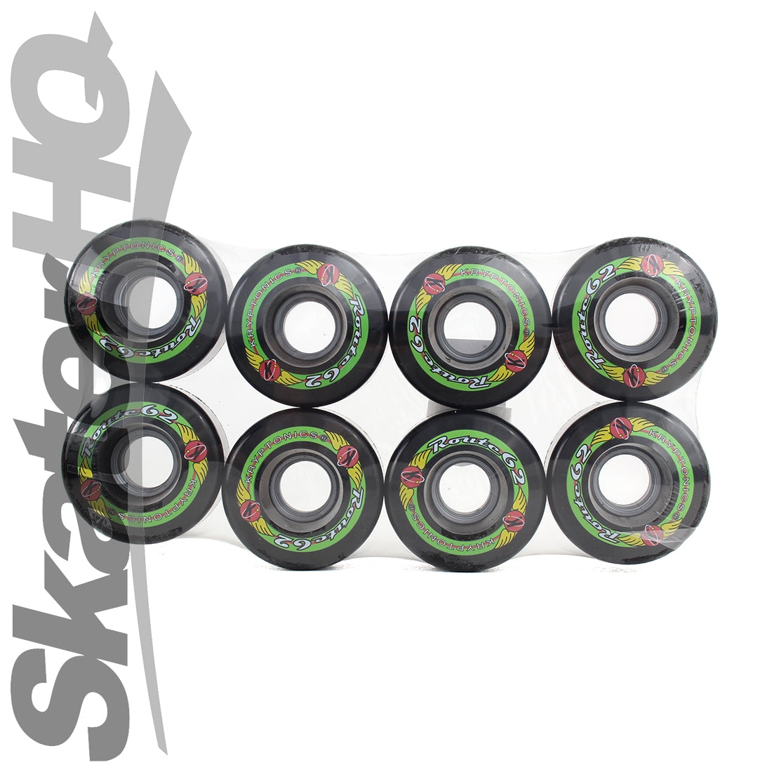 Kryptonics Route 62mm/78a 8pk - Black Roller Skate Wheels