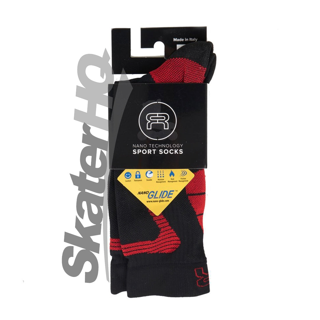 FR Nano Sport Socks Red/Black - Large - EU42-44 Apparel Socks