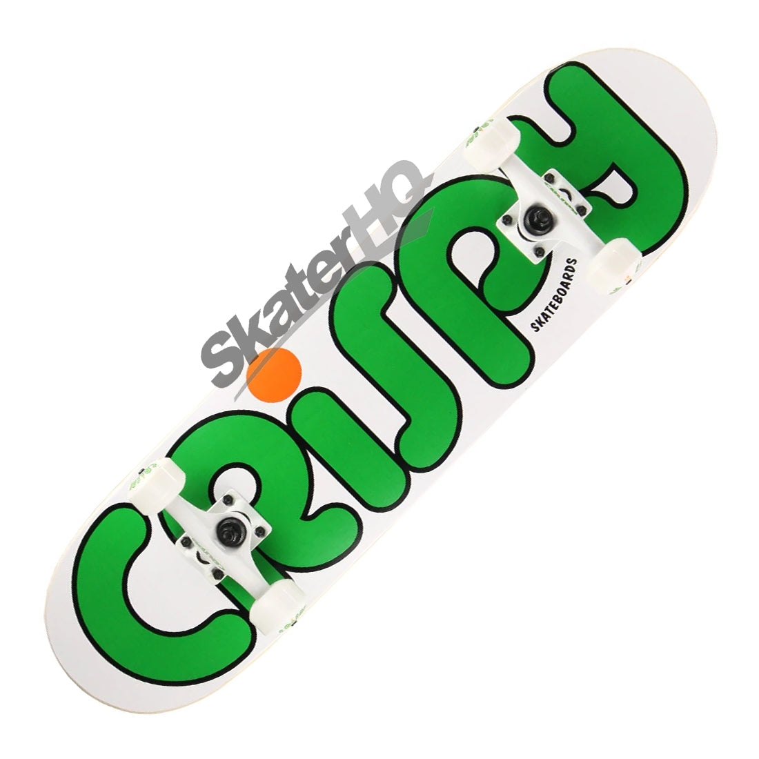 Crispy Rookie 7.75 Complete - White/Green Skateboard Completes Modern Street