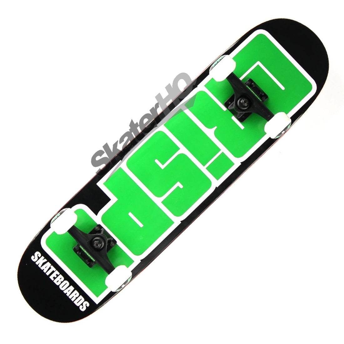 Crispy Advanced 7.75 Complete - Black/Green Skateboard Completes Modern Street