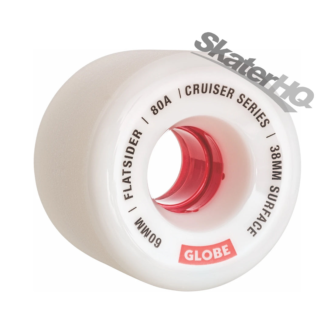 Globe Flatsider 60mm/80a 4pk - White/Red Skateboard Wheels