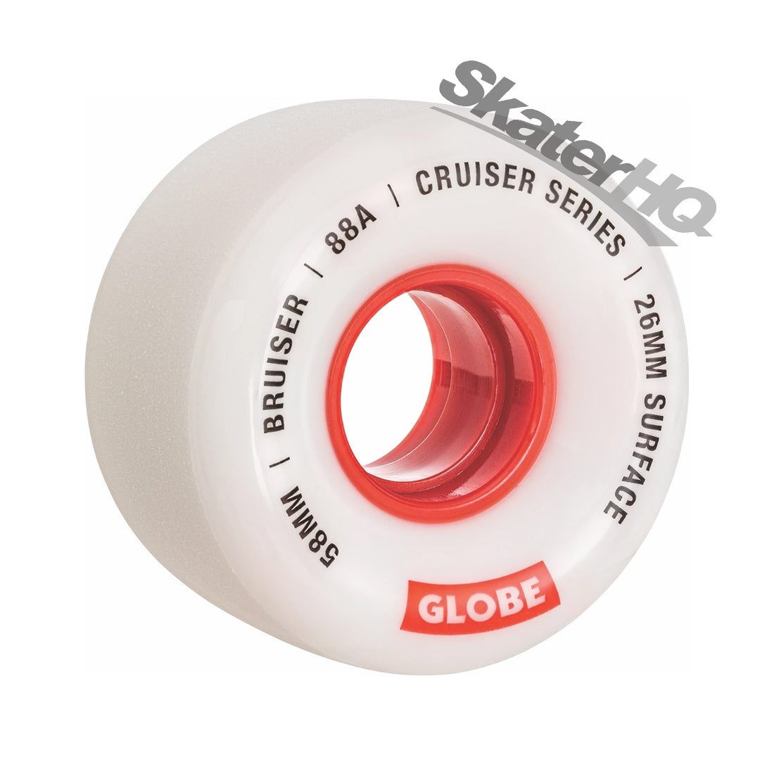 Globe Bruiser 58mm/88a 4pk - White/Red Skateboard Wheels