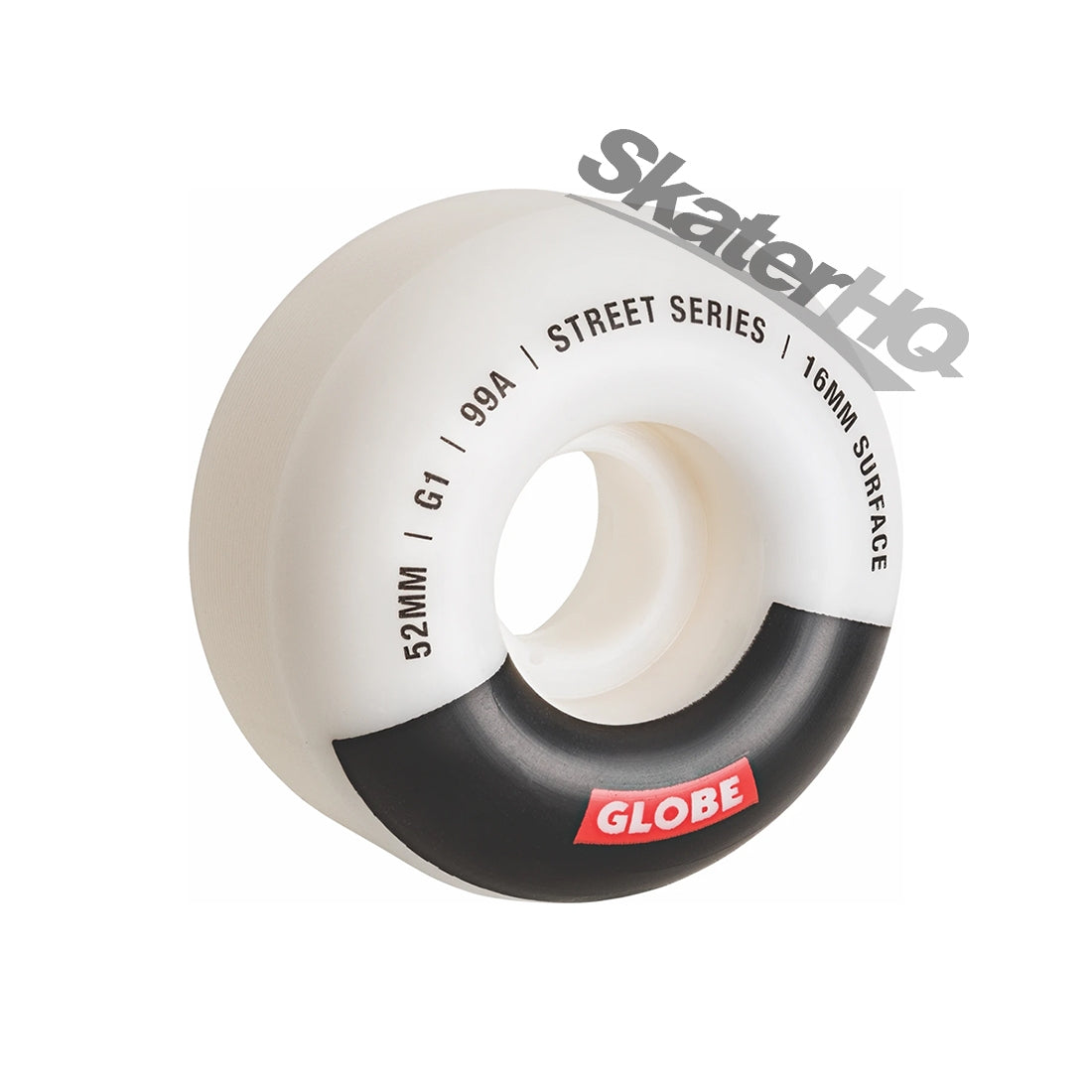 Globe G1 Street Bar 52mm/99a 4pk - White/Black Skateboard Wheels