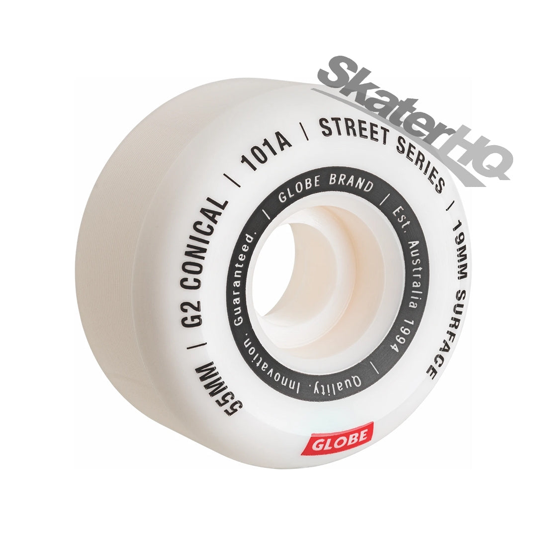 Globe G2 Street 55mm/101a 4pk - White Skateboard Wheels