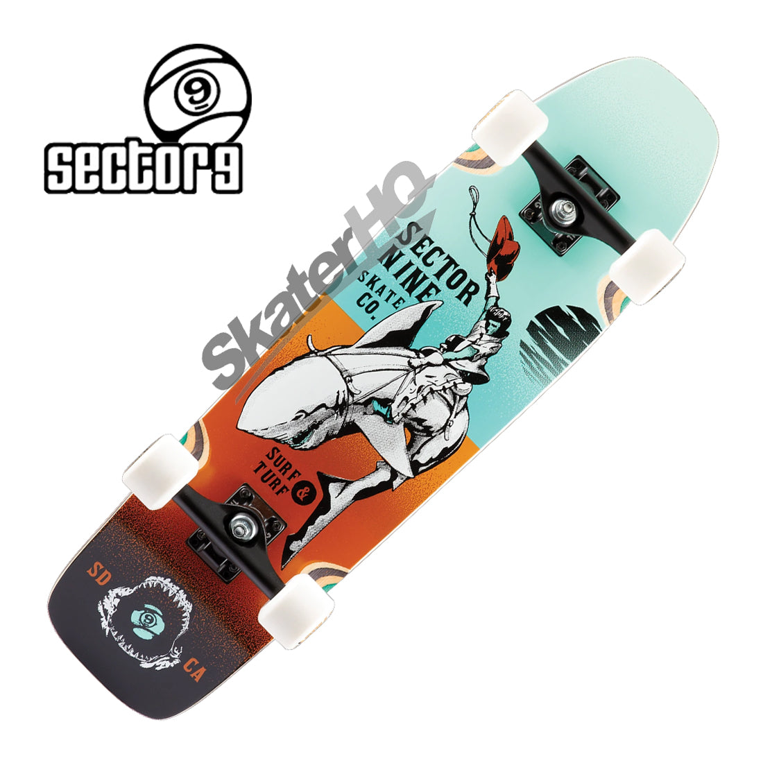 Sector 9 Ninety Five Gaucho 8.3x30.5 Complete - Teal Skateboard Compl Cruisers