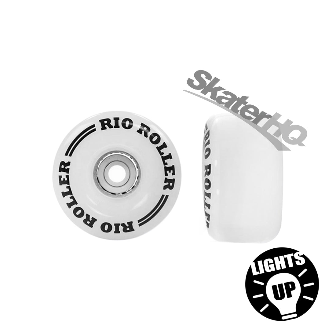 Rio Roller LED 58mm Wheels 4pk - White Frost Roller Skate Wheels