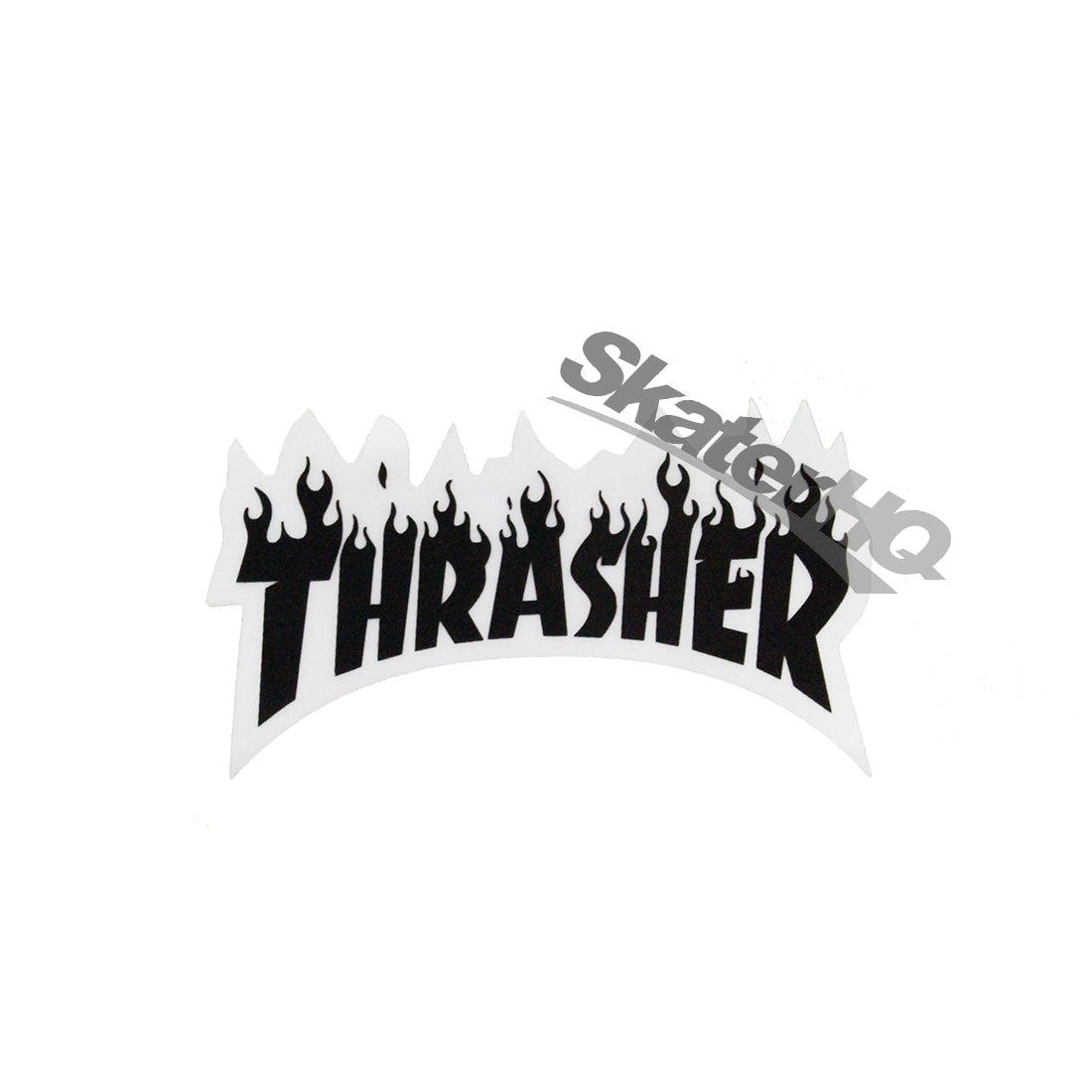 Thrasher Flame Mono Small Sticker - Black Stickers