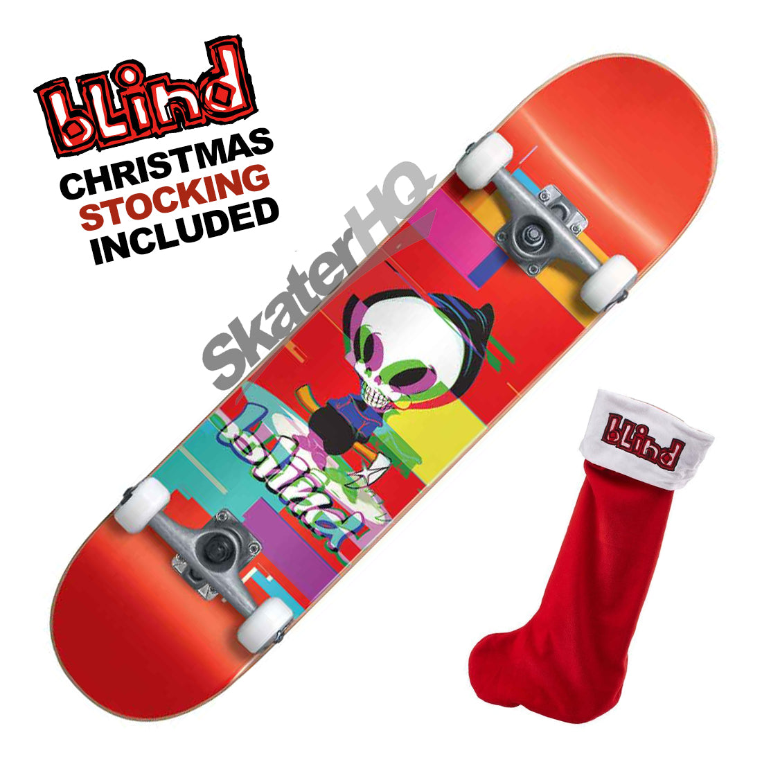 Blind Reaper Glitch 7.75 Complete w/ Stocking - Bright Red Skateboard Completes Modern Street