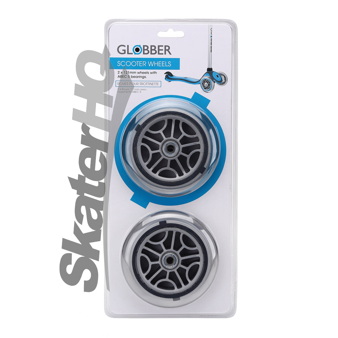 Globber 121mm Wheel Pair - Clear Scooter Wheels