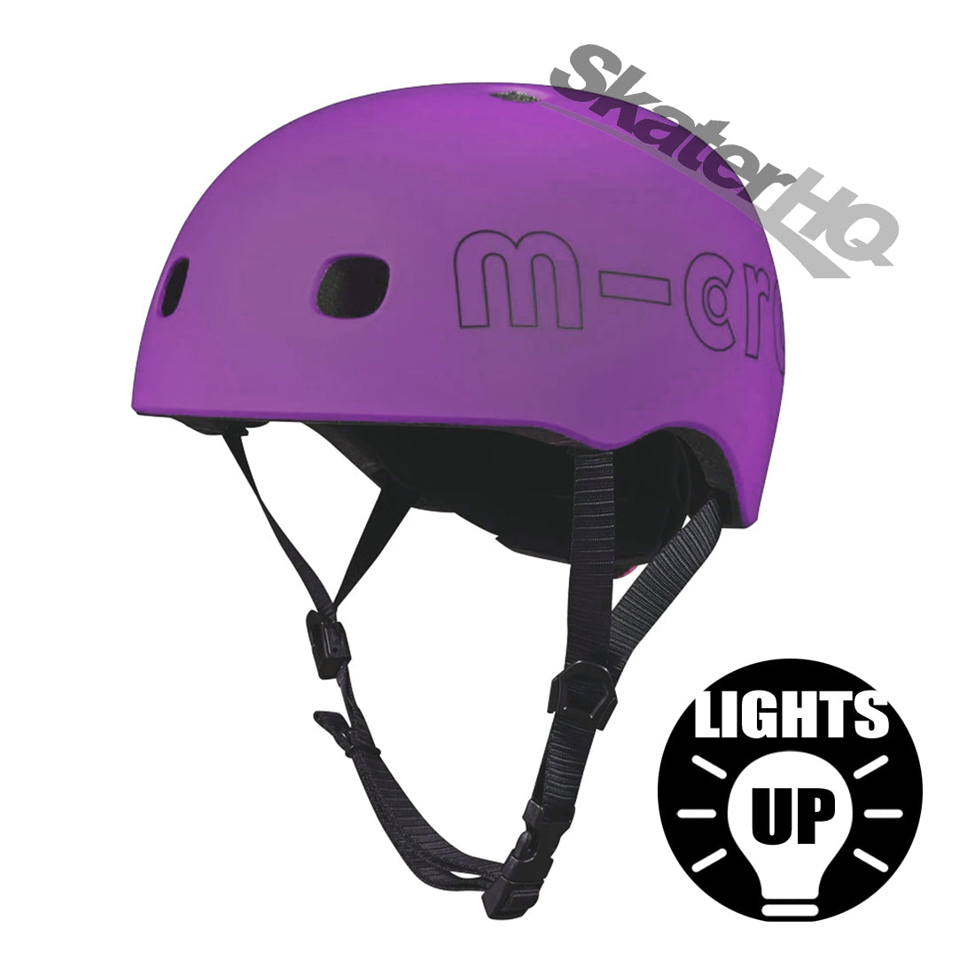Micro Purple Matte LED Helmet - Small Helmets