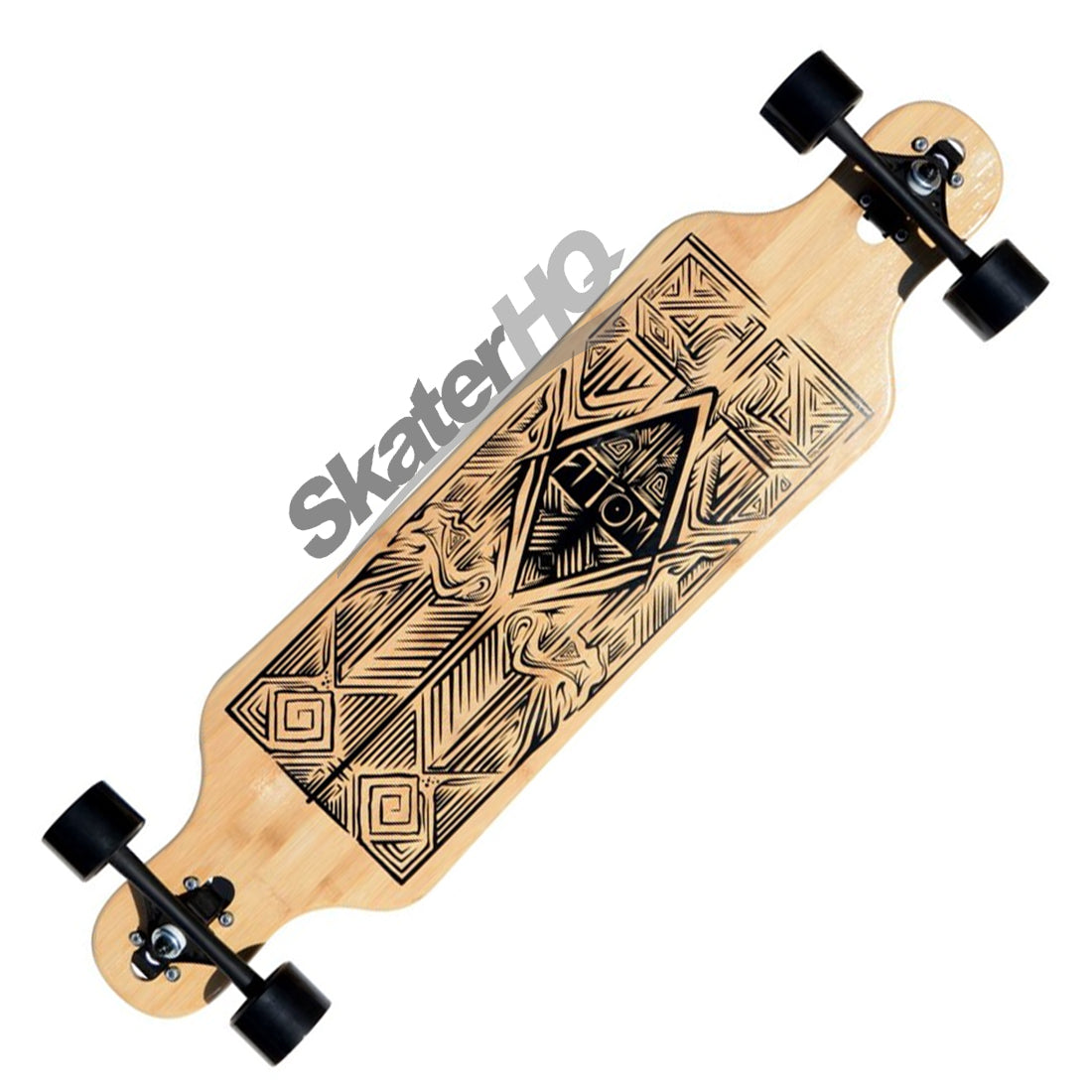 Atom Drop Thru 40 Longboard - Tiki Natural Skateboard Completes Longboards